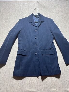 Crossing Pointe blue Blazer Jacket/pants Women Size 6MS ButtonFront Stitch (18)